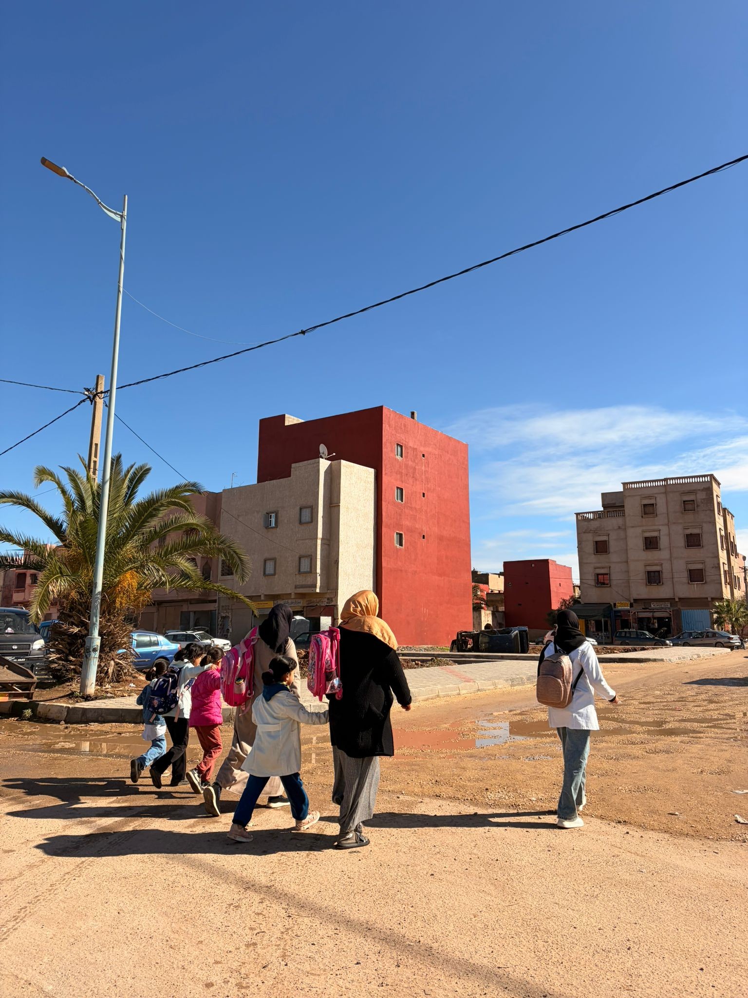 White house with blue door